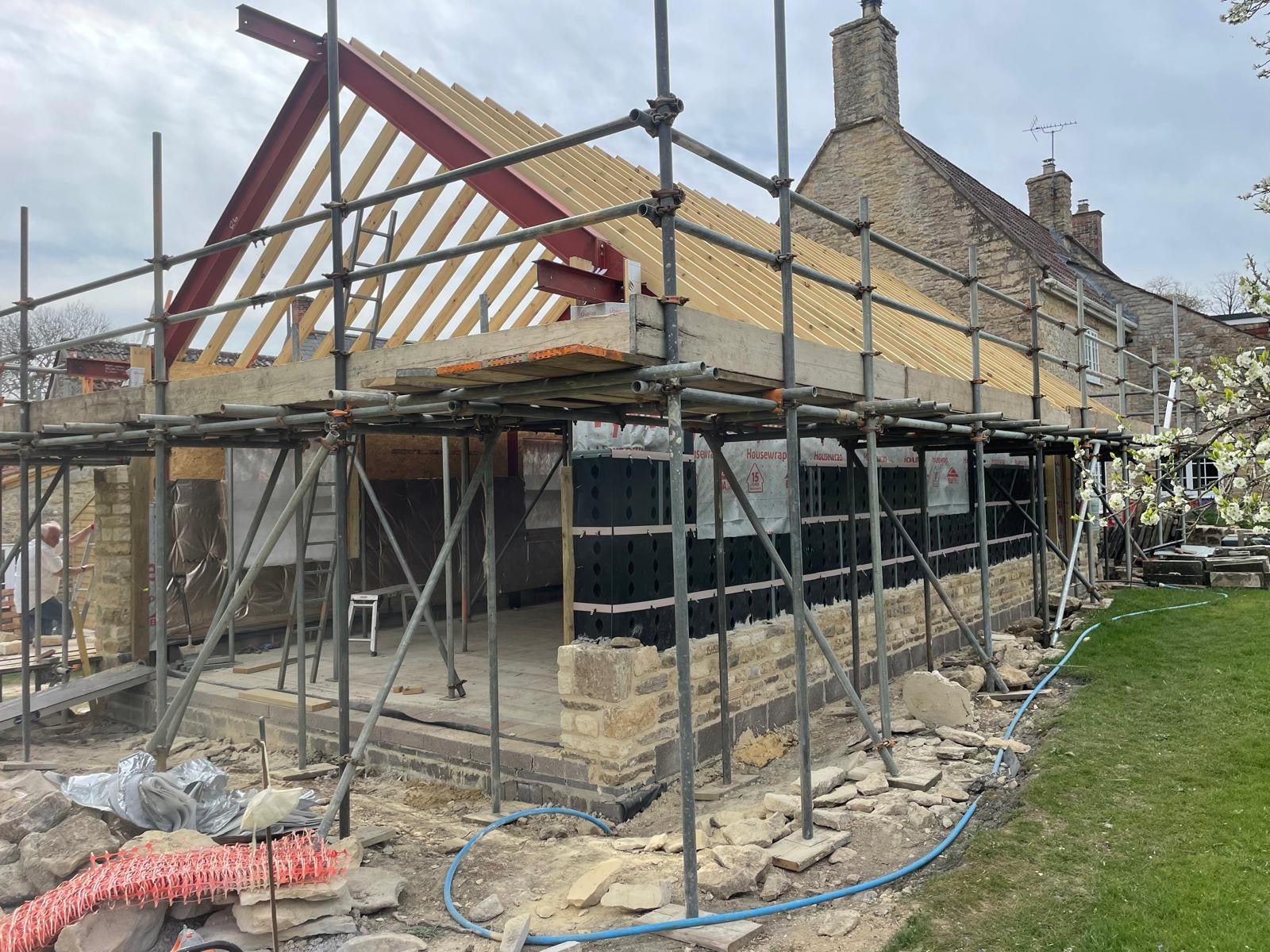In progress shot of farm house extension