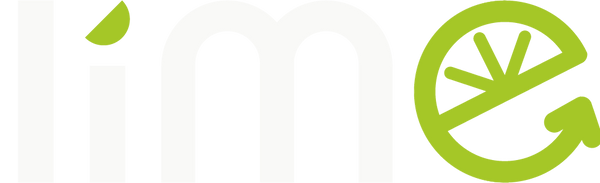 Logo with the word 'lime' in white and green on a transparent background